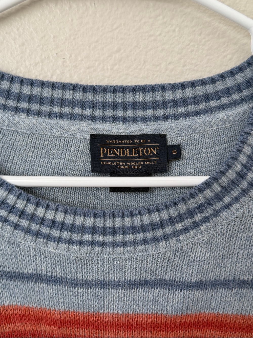 Pendleton Southwestern Striped Sweater Size S Crewneck Cotton Blend Western Boho - Picture 3 of 5
